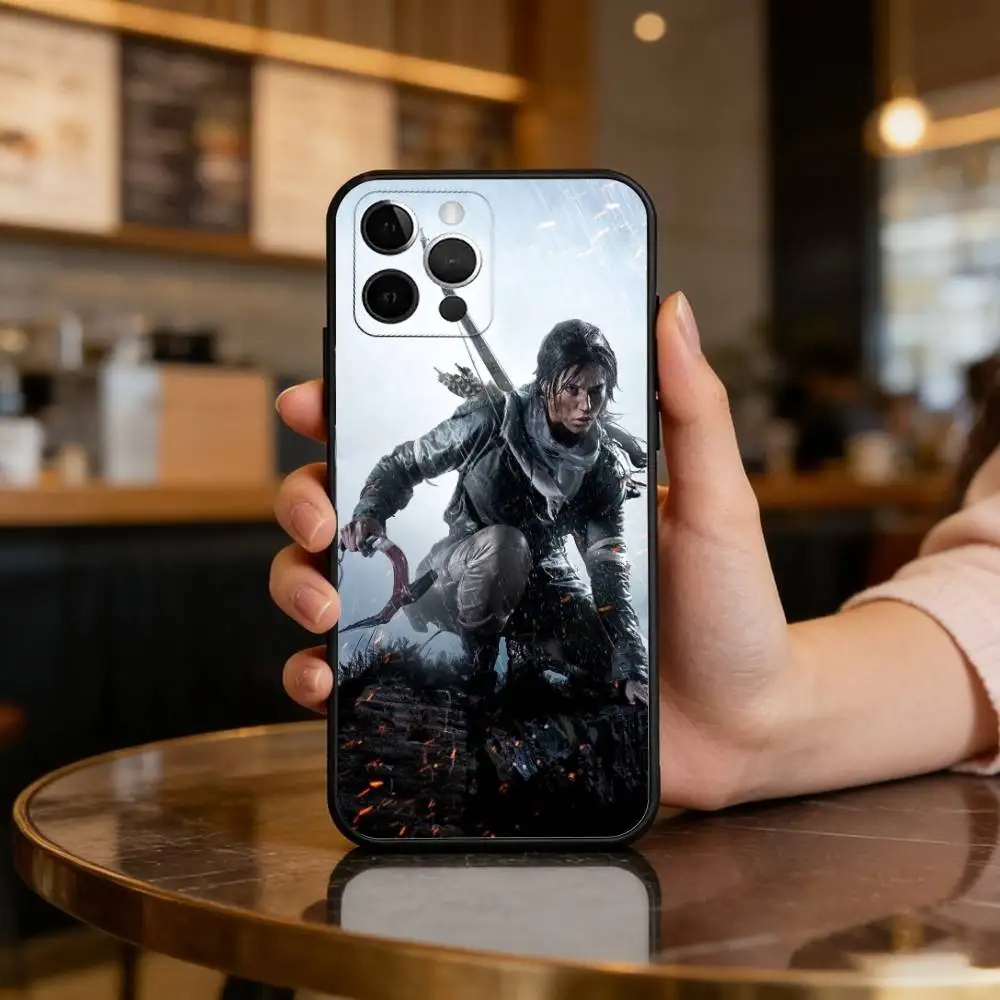 Фото L-Lara-Croft T-Tomb R-Raider Мягкий силиконовый черный чехол для телефона, для iPhone 17, 16, 15, 14, 13, 12, 11 Plus, Pro Max, XS №5