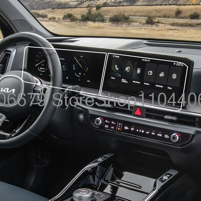 Защитная пленка для экрана, закаленное стекло для Kia Sorento 2024, 2025, 12,3-дюймовый автомобильный ЖК-дисплей, GPS-навигация и приборная панель, пленка против царапин