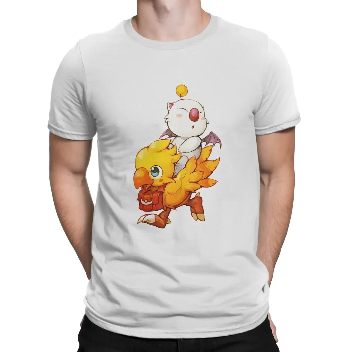 Тяжелая неформальная футболка Chocobo Moogle с финальной фантазией, мужские топы с графическим рисунком, винтажная модная летняя уличная одежда из полиэстера в стиле Харадзюку (art.: 3920c862ae17c) - 3920c862ae17c