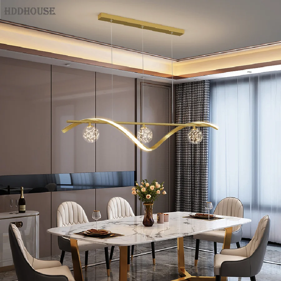 

Minimalist Dining Room Lamps Nordic Led Pendant Lights Modern Creative Kitchen Table Luxury Glass Chandelier Lighting