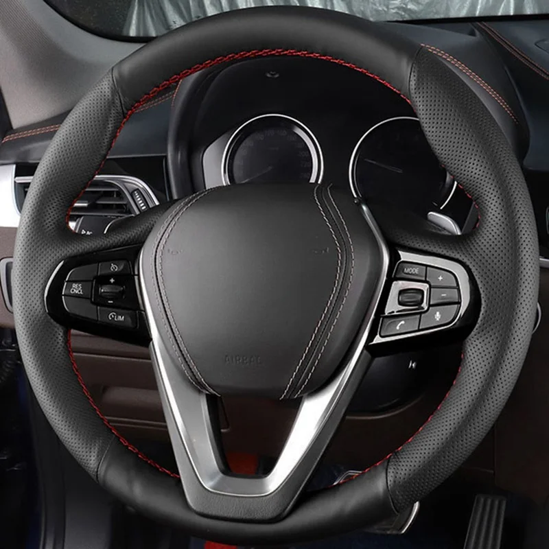 

Чехол на руль из натуральной кожи для BMW G20 G21 G30 G31 G32 X3 X5 G05 X7 G07 G01 чехол на ручку салон автомобильные аксессуары