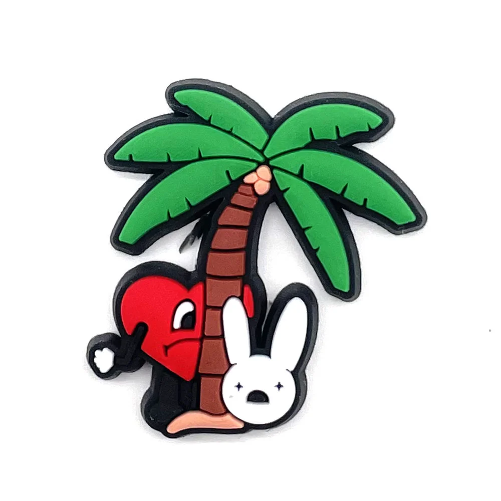 30 Pcs Bad Bunny Shoe Charm Decoration For Boys Girls Adults Kids Bubble Slides Sandals Clogs Latin Shoe Party Birthday Gifts