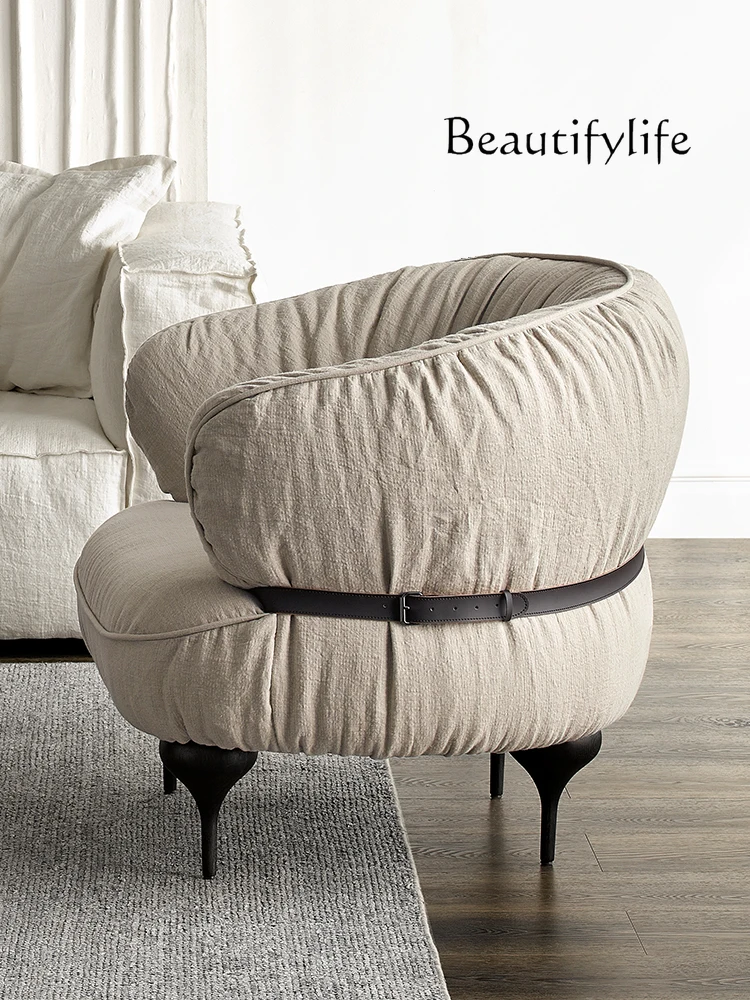 Льняной диван одиночный закрытый Современный дизайнерский стул