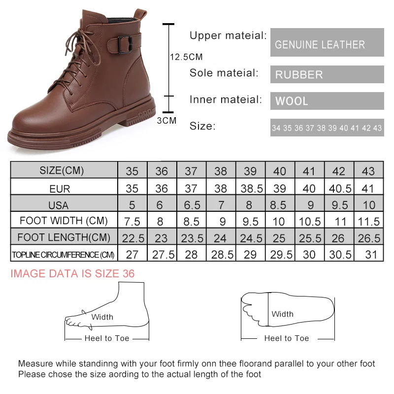 AIYUQI Women's Winter Boots Non-slip 2023 New Genuine Leather Women's Short Boots Large Size Wool Warm Snow Boots For Women