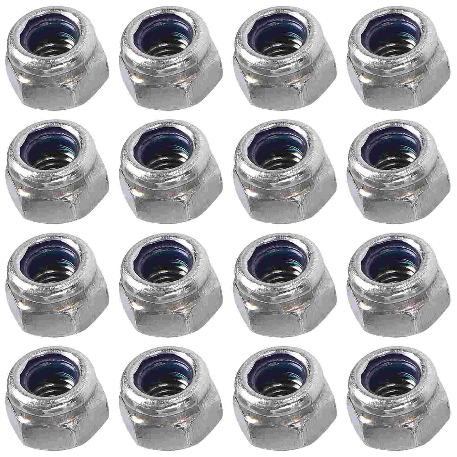 

100pcs Lock Nuts Stainless Steel Screw Nuts 304 Stainless Steel with Nylon Insert