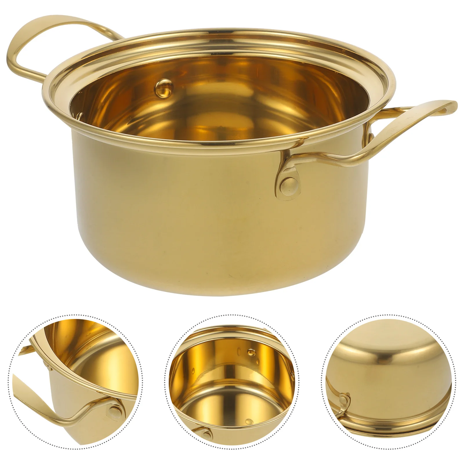 

Kitchen Ramen Pot Stainless Steel Hotpot Cookware Cooking Milk Lid 201 Pan Individual
