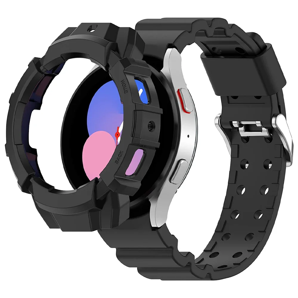 Case+Band for Samsung Galaxy Watch 4/5 44mm 40mm silicone No Gaps bracelet correa Protective Cover Galaxy watch5 watch4 strap