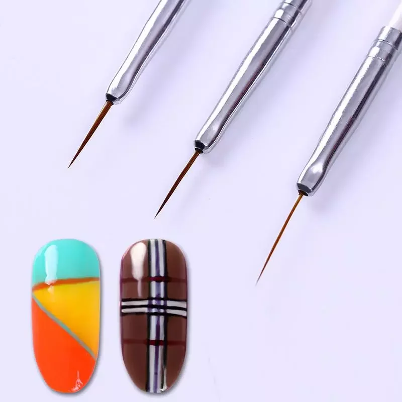 

3/8PCS Nail Art Line Painting Pen Slim 3D Tips Acrylic UV Gel Brushes Drawing Colorful Line Grid Nail Design Manicure Tools