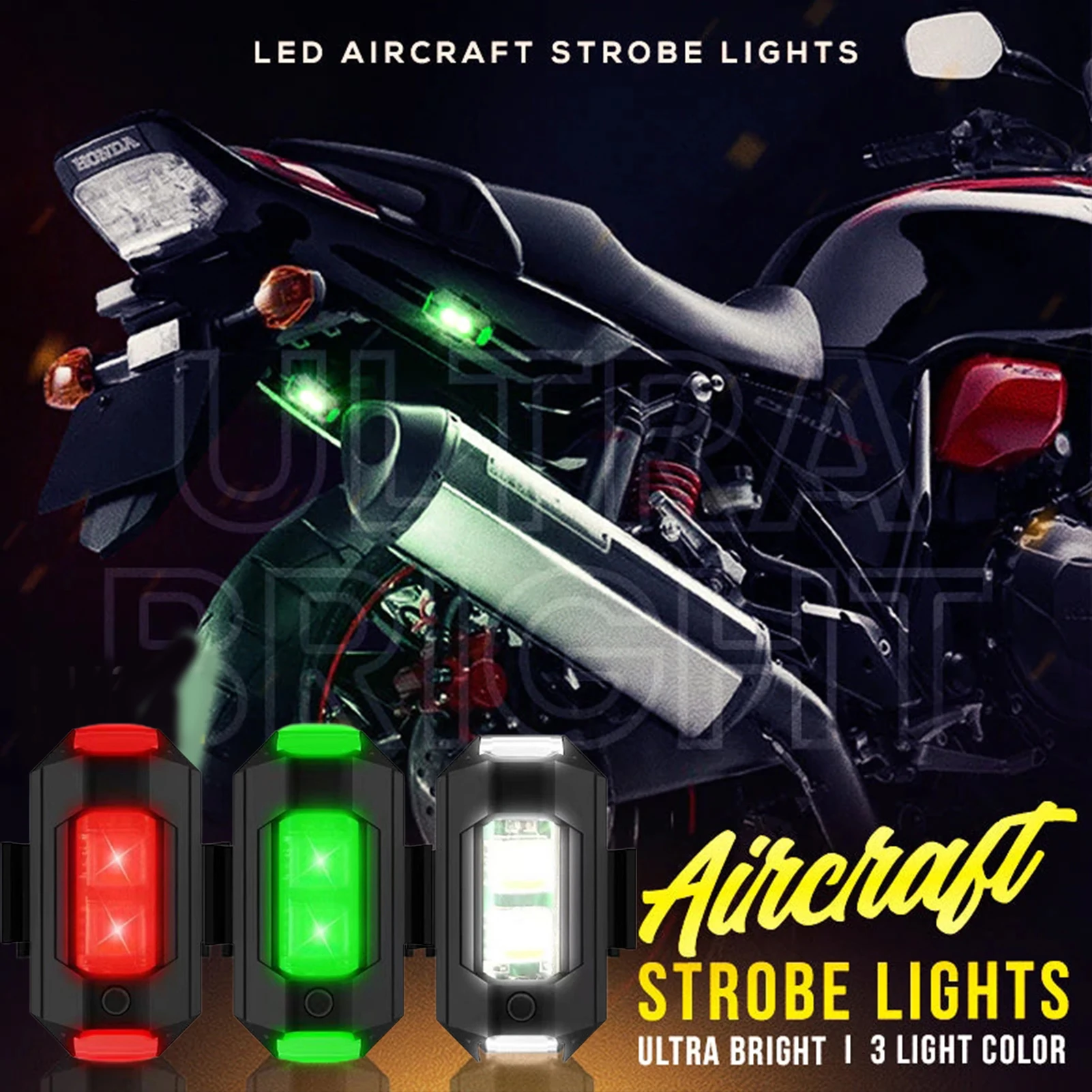 Wireless Flashing Navigation Lights Red Green And White 3Col