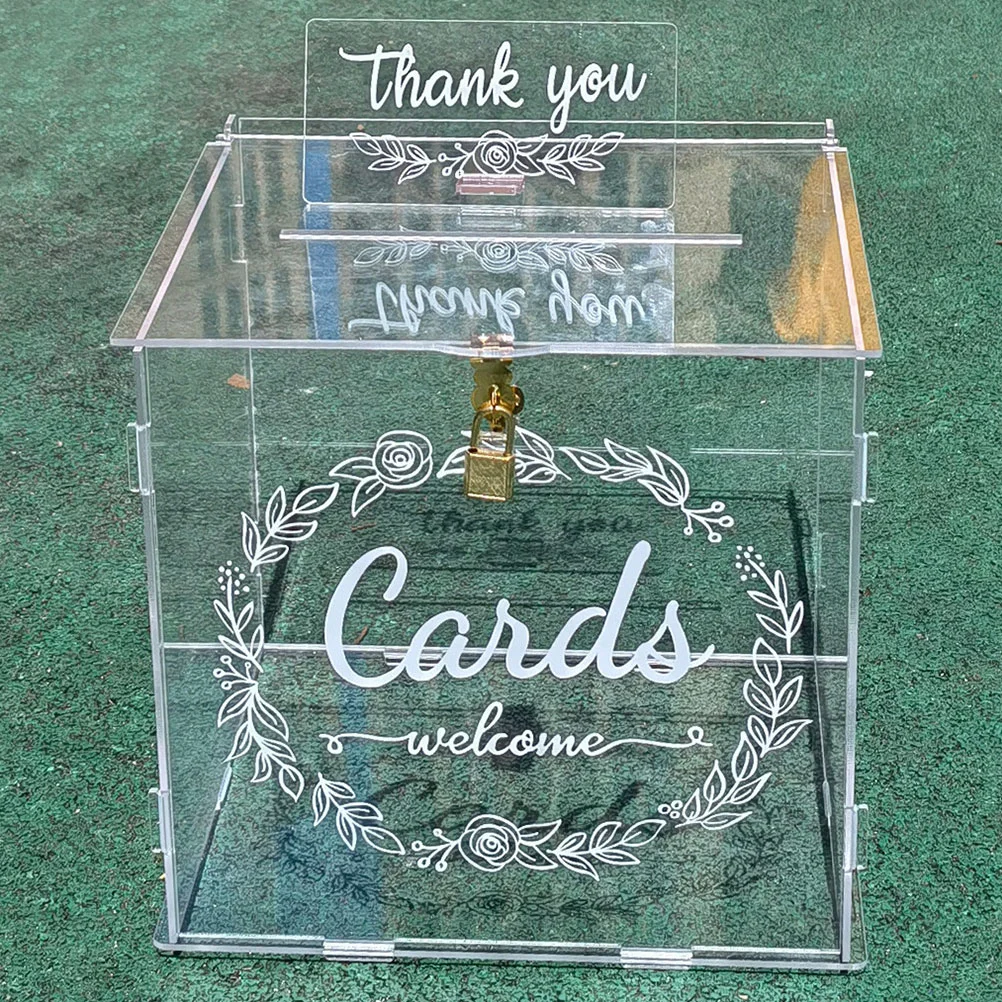 

Decorative Wedding Cards Box DIY Acrylic Case Container Wedding Party Ornament