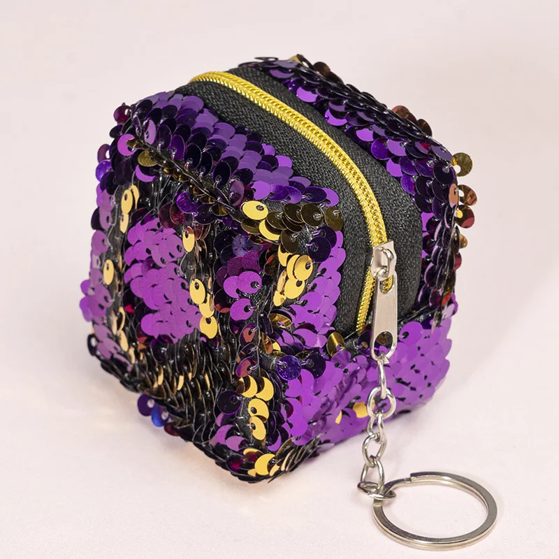 

Women Bag Reflective Sequined Coin Wallet Zipper Bag Zipper Mini Case Pouch Card Holder Fashion Key Chain Kids Girl Gift