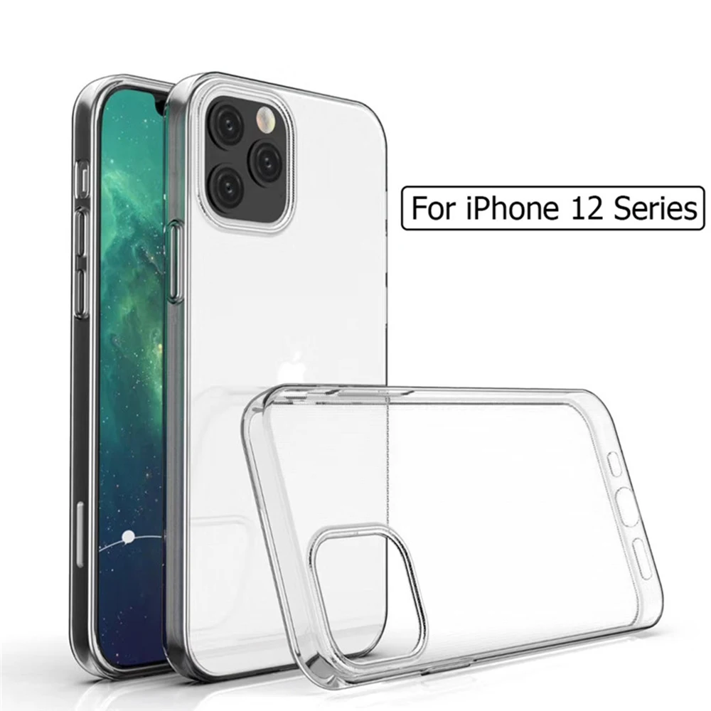 

Transparent Cases For iPhone 12 11 13 Pro Max XR X XS 7 8 6 Plus Silicone TPU Soft Clear Cover on iPhone 12 11 13 Pro Max Case