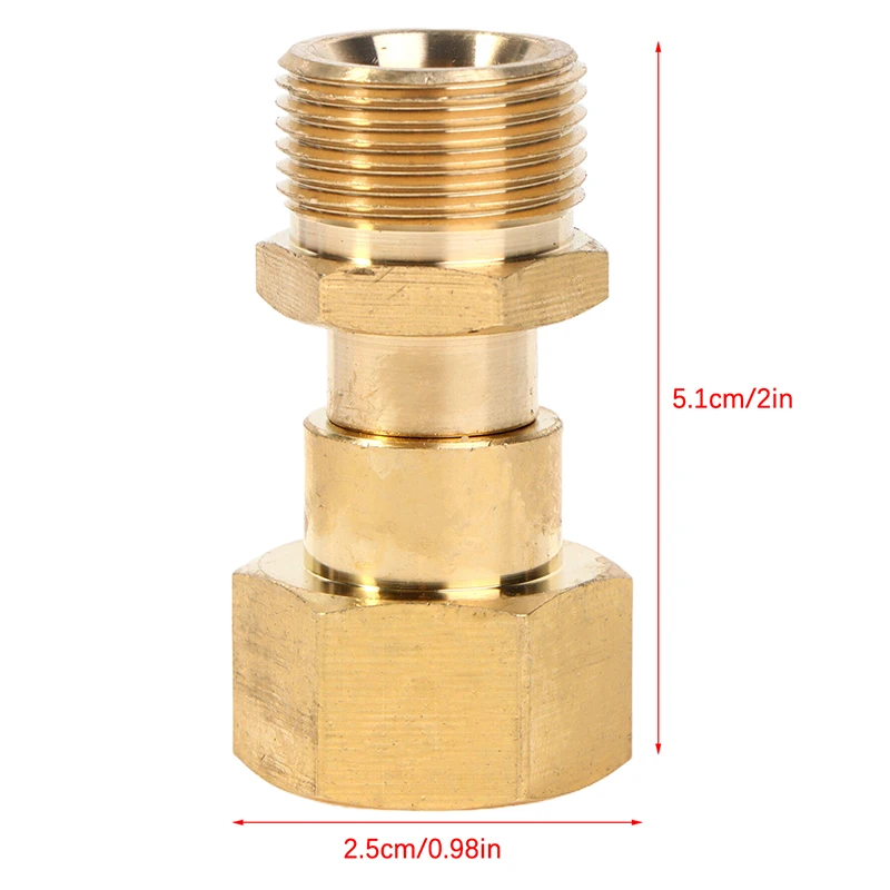 M22 14 мм латунный поворотный соединитель для мойки высокого давления, резьба для фитинга шланга, вращение на 360 градусов, соединитель для шланга-распылителя