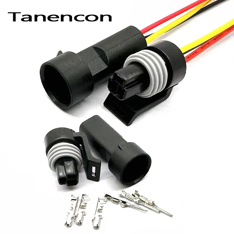 

2 Sets 3 Pin Automotive 1.5 mm Waterproof Connector 12110192 Automotive Oil Fuel Pressure Sensor Harness Plug 12065287 12078090