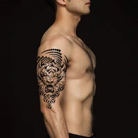 black tiger triangle tattoos stickers fake waterproof circle totem design tattoo temporary body art arm tatoos for womem men
