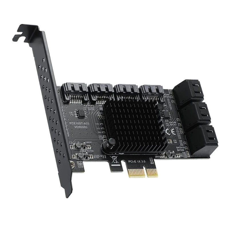 Карточка PCIE 10 портов для майнинга PCI Express 3 0 контроллер на SATA3 Плата расширения E X4 X1