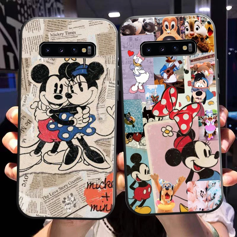 

Cartoon Duck Mickey Minnie Mouse For Samsung Galaxy S10 S10 Plus S10E S10 Lite S10 5G Phone Case Liquid Silicon Silicone Cover