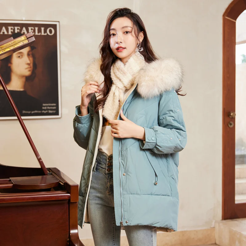 

KMETRAM Winter Jacket Women 2022 New Korean Fashion Parkas Fur Collar Hooded 90% Goose Down Coats for Women Puffer Jacket Lq415