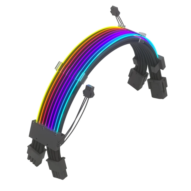 

ARGB Sync LED Graphics Card Dual 8P Row Line Bottom PVC Extension Cable