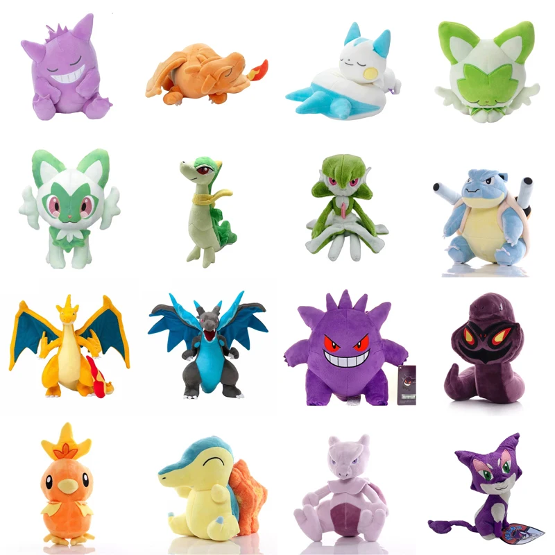 Фото Горячая Распродажа! Игрушки для кукол Pokemon плюшевые игрушки Gengar Jirachi Sprigatito №1