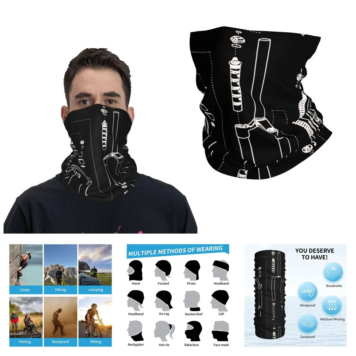 Мышечная бандана гетры для мотоциклетного клуба маска лица Marzocchi