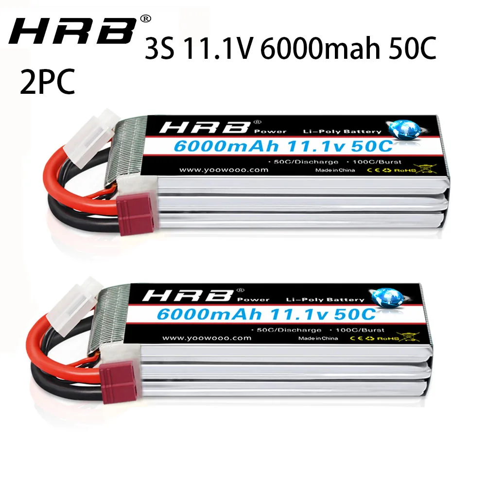 2 шт. HRB 3S Lipo аккумулятор 11 1 В 6000 мАч RC 50C с разъемом XT60 XT90 EC5 TRX для Traxxas Losi Arrma Car Truck