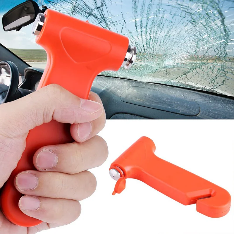 

2 in1 Glass Breaker Car Emergency Escape Safety Gear Break Window Glass Hammer Belt Rope Cutter safety cutter to slice Tools