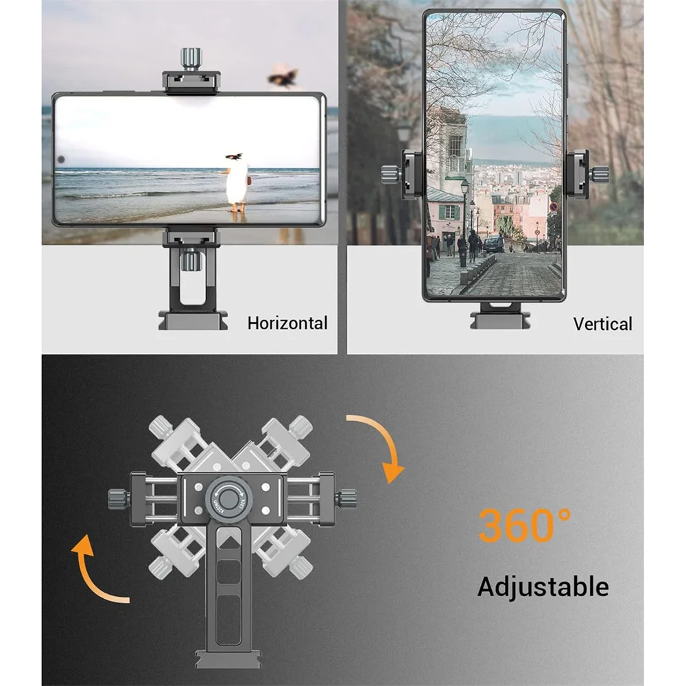 Вращающийся на 360 градусов металлический штатив для смартфона с креплением в