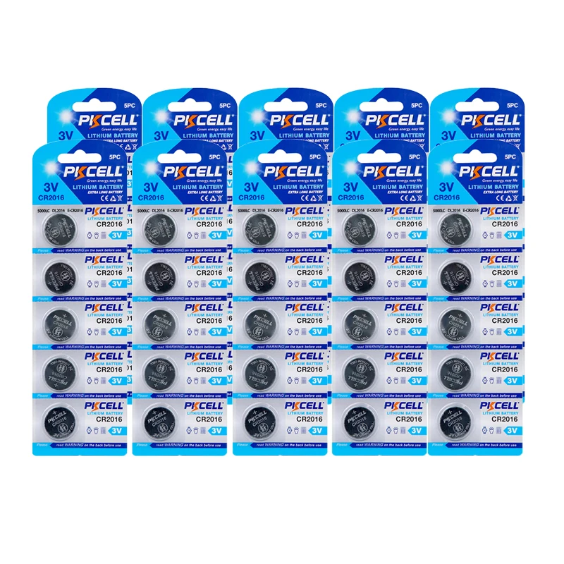 

10Pack/50Pcs PKCELL CR2016 2016 DL2016 BR2016 CR2016 3V Lithium Battery For Watch Clock Remote Control Button Coin Cell