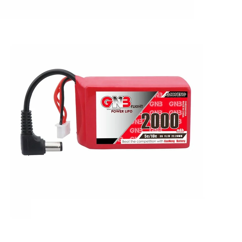 Gaoneng GNB 11,1 В 2000 мАч 5/10C 3S литий-полимерная батарея DC5.5 разъем для Fatshark DJI FPV очков Gaoneng GNB 11,1 В 2000 мАч 5/10C 3S литий-полимерная батарея DC5.5 разъем для Fatshark DJI FPV очков
