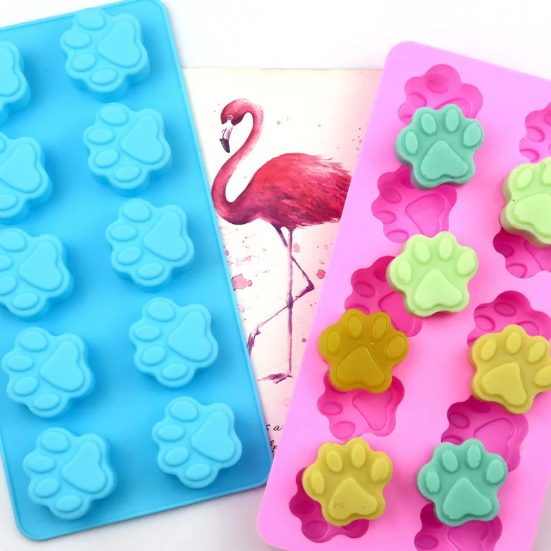 

Puppy Dog Paw Bone Silicone Molds Chocolate Candy Jelly Ice Cube Dog Treats Mold Soap Mould DIY Baking Cake Decorating Tools