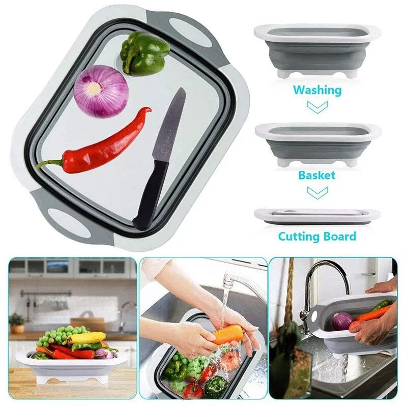 Многофункциональная компактная складная кухонная сливная корзина Разделочные