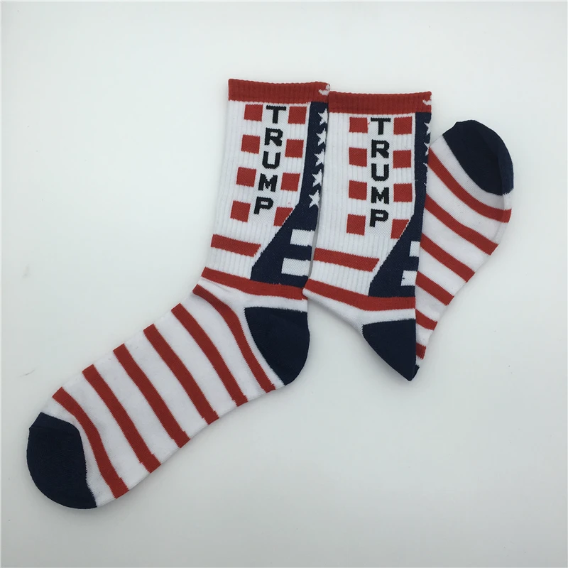 

Funny Men Creative Trump 2022 Make America Great Again US National Flag President Hill Stars Stripes Happy Couples' Cotton Socks