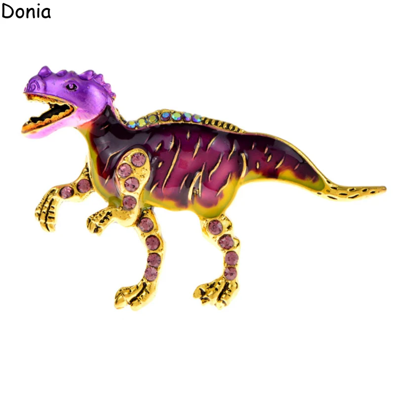 

Donia Jewelry Retro Hot Selling European and American Creative Enamel Dinosaur Brooch Clothing Accessories Luxury Corsage