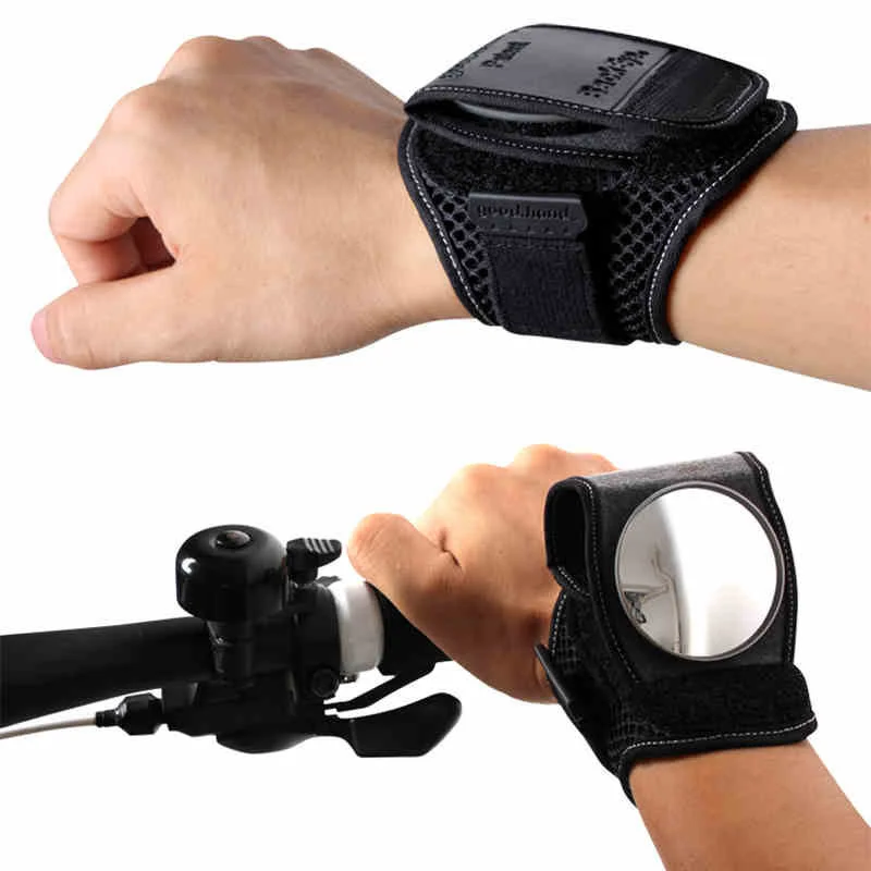 

Bicycle Back Mirror Cycling Wrist Band Strap Reflex Rear View Rearview Arm Wrist Cycling Gloves with Bike Mirrors Safe Cycling