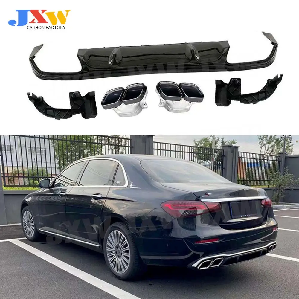 Диффузор для заднего бампера из АБС-пластика с насадками выхлопных газов Mercedes Benz