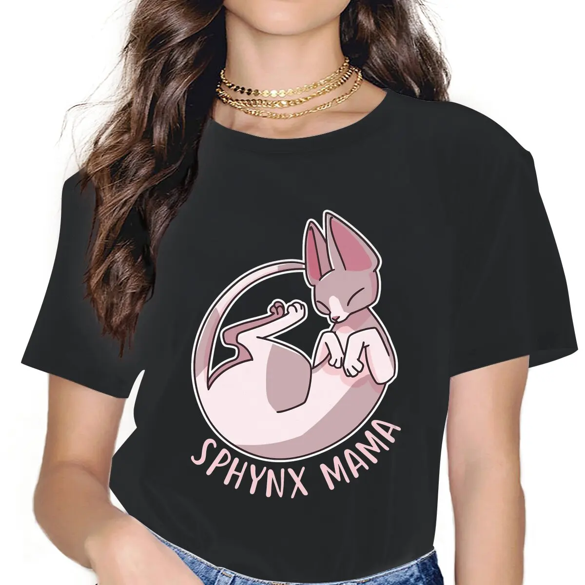 

Рубашка женская с котом без волос, оверсайз