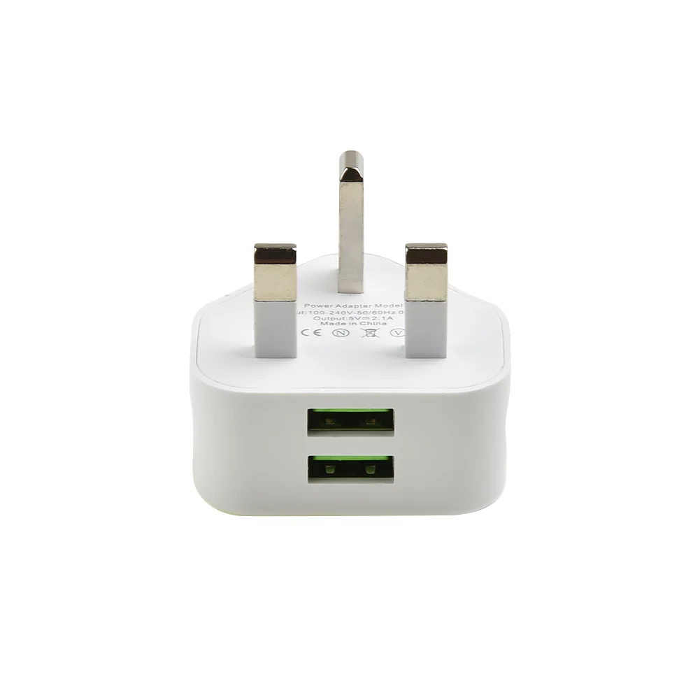 

Устройство зарядное сетевое с 2 USB-портами, 2,1 А, 3 контакта