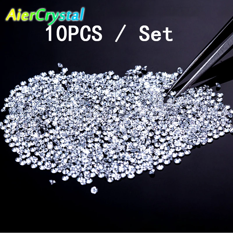 

10pcs/Lot Loose Moissanite Stone Small Melee Size 1.2mm White Color Round Shape Brilliant Moissanite for Jewelry DIY Making