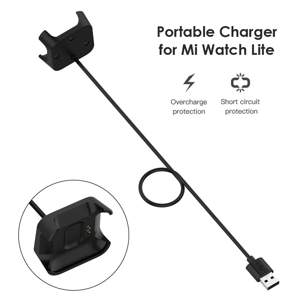 

1m USB Charging Cable for Xiaomi Mi Watch Lite/Redmi Watch Charger Charging Cradle Dock Smartwatch Accessories Black