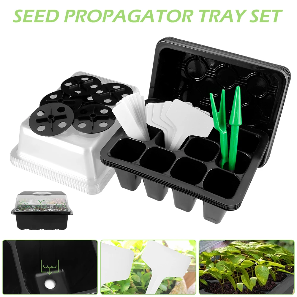

6 Pcs Seed Trays Seedling Starter Tray Seed Germination Growing Starter Tray Greenhouse Grow Trays with Seedling Assistant