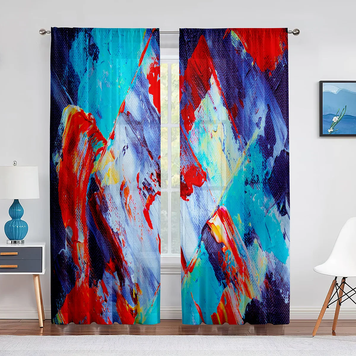 

Абстрактная картина маслом цветные тюлевые вуали шторы для спальни окна гостиной шифоновые прозрачные шторы из органзы драпировка лечение