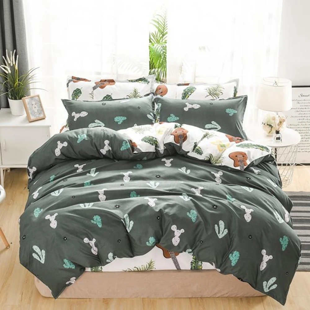 

Evich Brief Polyester Double Colors King Queen Size Bedding Sets to Bedroom Duvet Cover Set and Pillowcase Home Textile