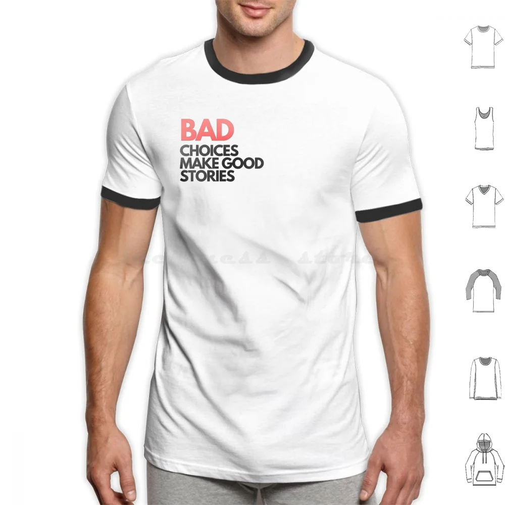 

Плохой выбор, хорошая футболка с рассказами, Хлопковая мужская женская мужская футболка с принтом «сделай сам», забавная, сложная футболка ...