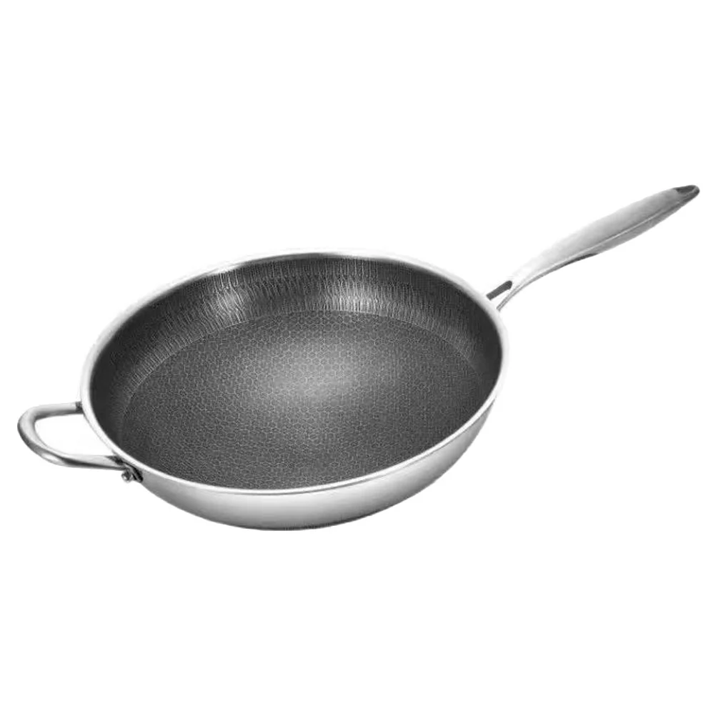 

Stainless Steel Wok Stoves Household Frying Pan Honeycomb Cookware Accessories Non Stick Cooking Utensils Kitchen