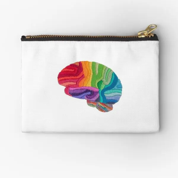 

Мужской кошелек на молнии с радужной вышивкой для монет