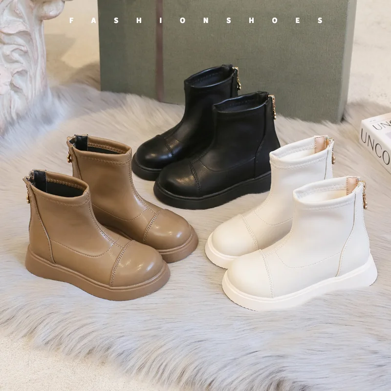 

Black Khaki Beige Women's Shoes 2022 Baby Girls' Winter Shoes Children's Soft Sole Waterproof High Top Children's Shoes