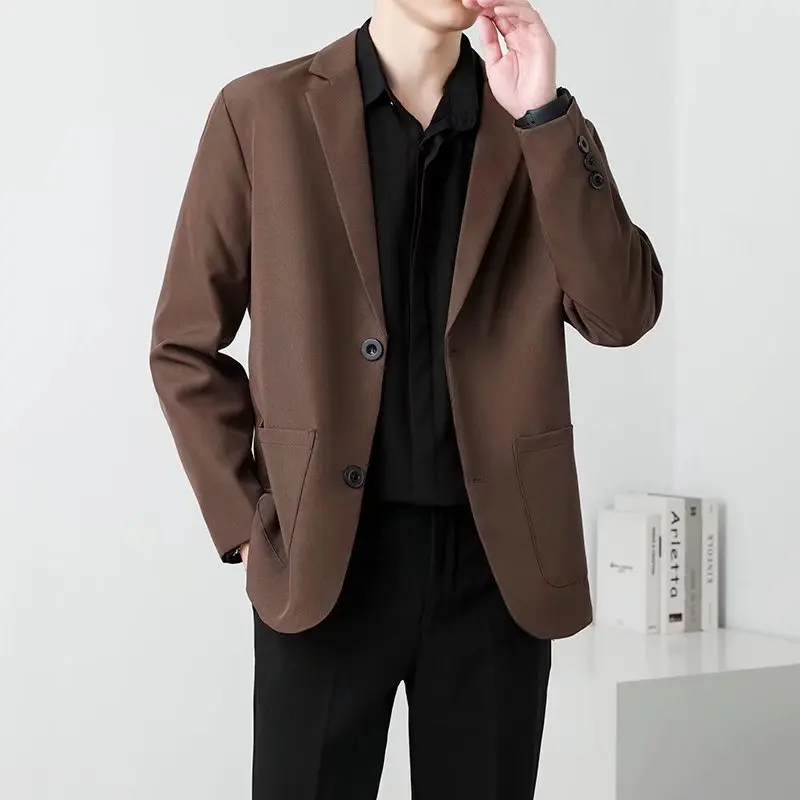 

Fashion Korean Style Blazers Jacket Men Asian Size 3XL Slim England Business Blazer Hombre Wedding Club Formal Mens Suit Coats