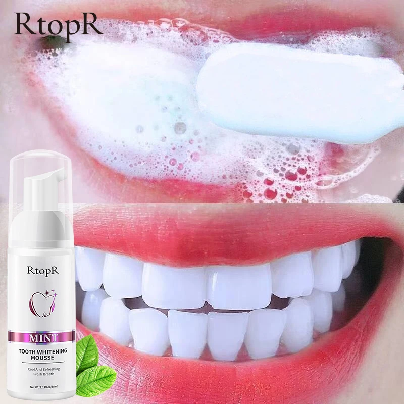 

RtopR Teeth Cleansing Stains Removes Breath Freshen Teeth Whitening Mousse Oral Hygiene Mousse Foam Portable Travel Toothpaste