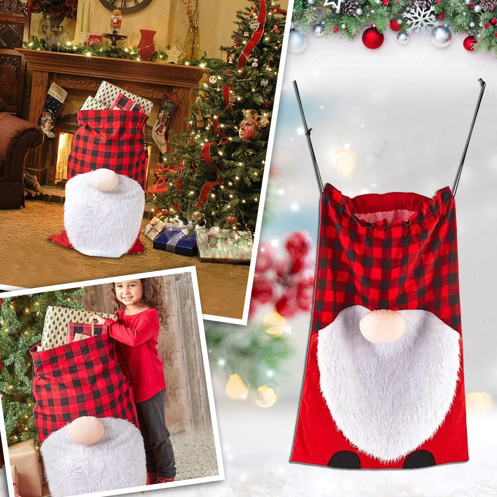 

Christmas Tote Bags With Handles BagMultifunctional Christmas Bags For Gifts Wrapping Shopping Party Supplies